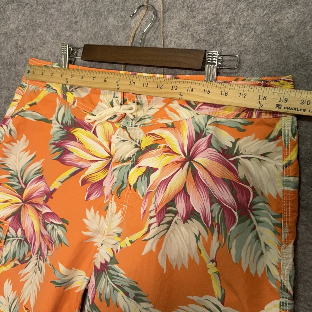 Polo Ralph Lauren Board Shorts Mens 38 Orange Floral Pockets 11" Inseam - Picture 9 of 9